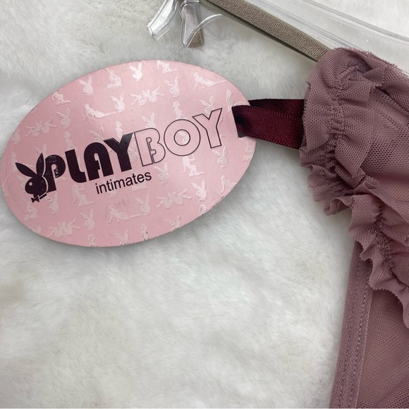 NWT Vintage PlayBoy Pink Nude Lace G-String - Picture 2 of 4